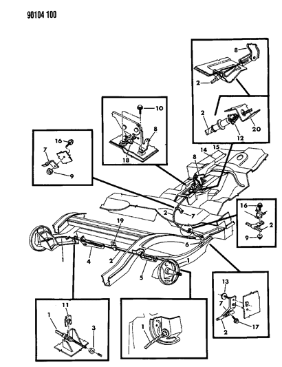 1990 Dodge Omni Rear Cable Diagram for 4294411