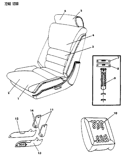1987 Dodge Lancer Front Seat Diagram 3 - Thumbnail