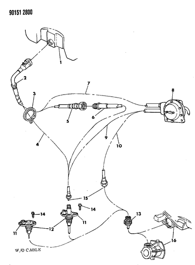 1990 Chrysler New Yorker Base Model Cables And Pinion, Speedometer Diagram