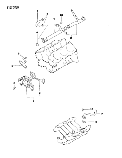 1989 Dodge Caravan Hose Water Pump Bypass Diagram for MD125267