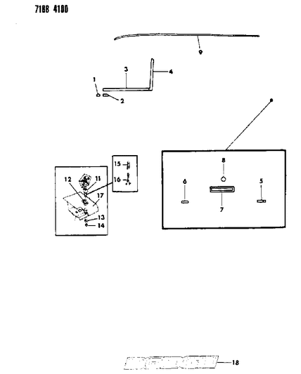 1987 Dodge Caravan Mouldings & Ornamentation - Exterior View Diagram 1 - Thumbnail