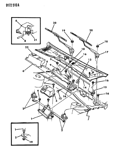 1989 Dodge Spirit Washer Nozzle Diagram for 4334705