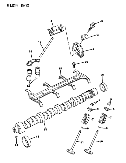 1993 Jeep Grand Wagoneer Spring, Valve Diagram for 33004296