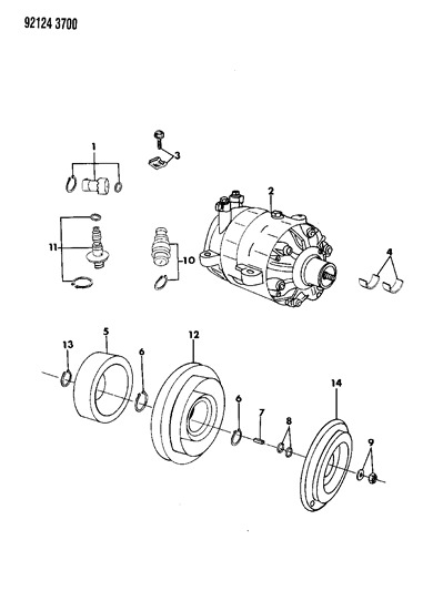 1992 Chrysler LeBaron GTC A/C Compressor Diagram 2 - Thumbnail