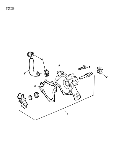 1985 Chrysler Executive Limousine Water Pump & Related Parts Diagram 4 - Thumbnail