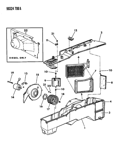 1993 Dodge D350 Heater Unit Diagram