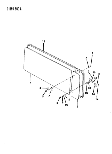 1993 Jeep Wrangler Glass Diagram