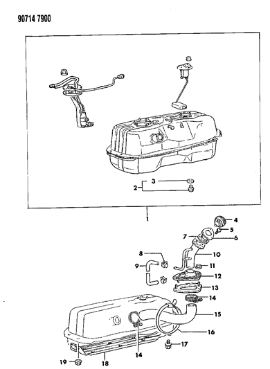 1990 Dodge Ram 50 Fuel Tank Diagram 1 - Thumbnail
