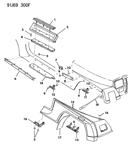 1991 Jeep Wrangler Retainer Diagram for 4638136