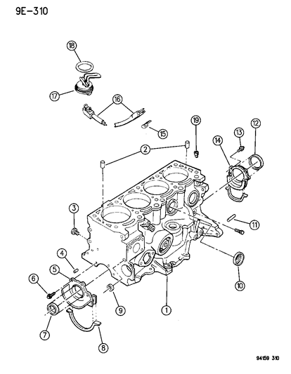 1994 Dodge Shadow Cylinder Block Diagram 1 - Thumbnail