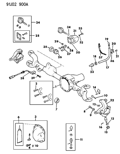 1992 Jeep Wrangler Housing - Front Axle Diagram 2 - Thumbnail