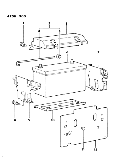 1984 Dodge Ram 50 Battery Tray Diagram 2 - Thumbnail