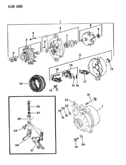1986 Chrysler LeBaron Base Alternator Diagram 3 - Thumbnail