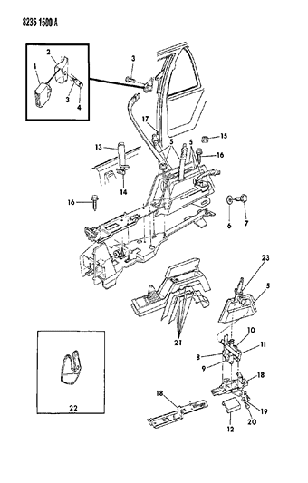 1988 Dodge Daytona Belt - Front Seat Diagram 1 - Thumbnail