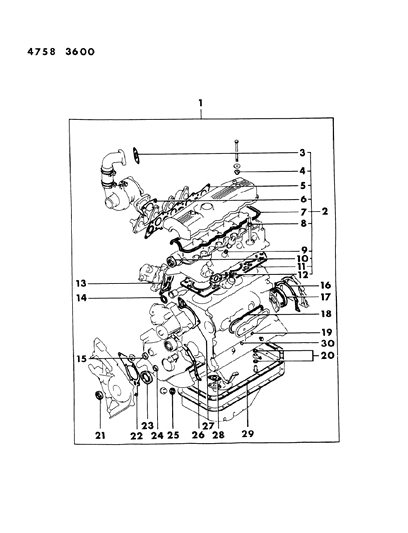 1984 Dodge Ram 50 Engine Overhaul Gasket Set Diagram 1 - Thumbnail