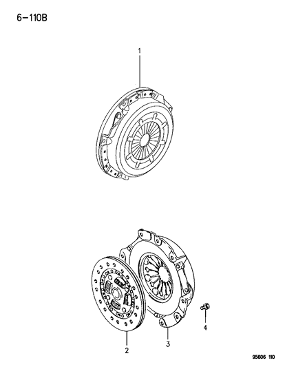 1996 Chrysler Sebring Coupe Clutch & Disc Diagram