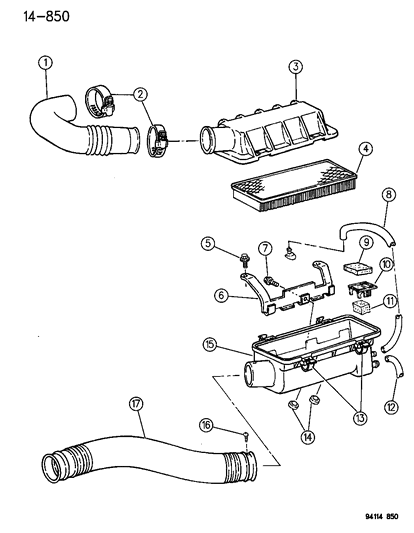 1994 Dodge Shadow Air Cleaner Diagram 2 - Thumbnail