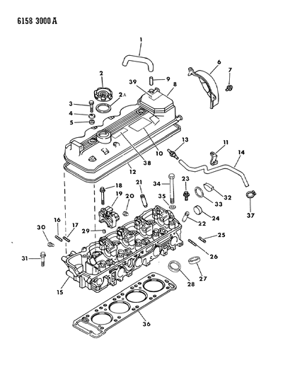 1986 Chrysler LeBaron Base Cylinder Head Diagram 3 - Thumbnail