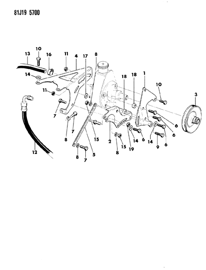 1986 Jeep Wrangler Pump Mounting - Power Steering Diagram 2 - Thumbnail