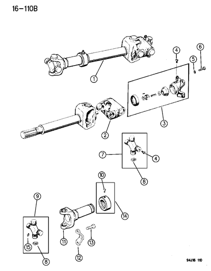 1995 Jeep Cherokee Drive Shaft Diagram for 52099260