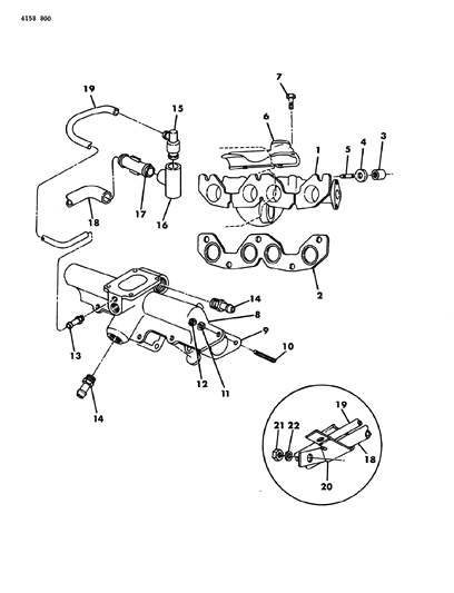 1984 Dodge Rampage Intake & Exhaust Manifold Diagram 2 - Thumbnail