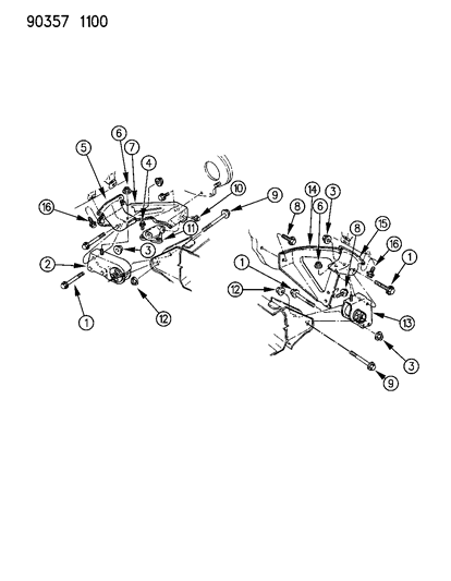 1993 Dodge Dakota Engine Mounting Diagram 6 - Thumbnail
