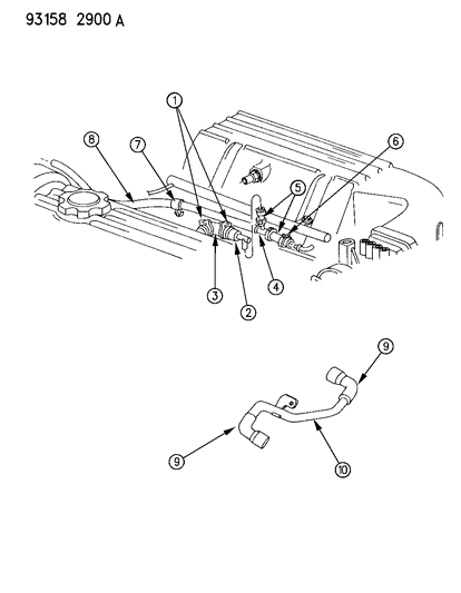 1993 Chrysler LeBaron GTC Crankcase Ventilation Diagram 2 - Thumbnail