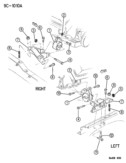 1995 Jeep Grand Cherokee Front Mount Diagram for 52058504