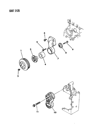 1989 Dodge D150 Drive Pulleys Diagram 2 - Thumbnail
