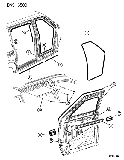 1996 Dodge Grand Caravan Belt Weatherstrip Diagram for 4675600