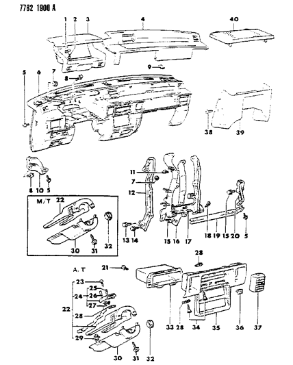 1987 Dodge Ram 50 Instrument Panel Diagram 2 - Thumbnail