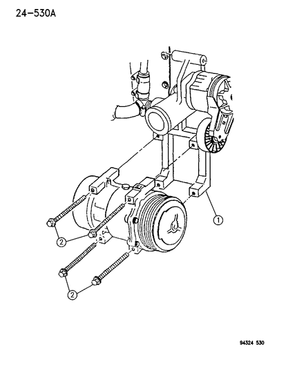 1996 Dodge Ram 2500 Mounting - Compressor Diagram 2 - Thumbnail