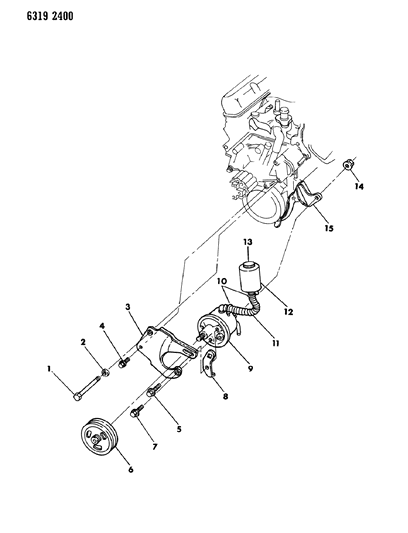 1987 Dodge D150 Pump Mounting - Power Steering Diagram 2 - Thumbnail
