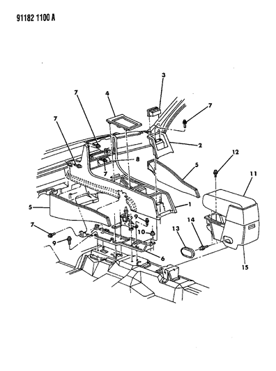 1991 Chrysler LeBaron Sedan Console Diagram