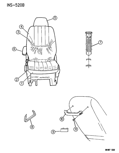 1996 Chrysler Town & Country Reinforcement, Front Cushion Frame (Right Or Left) Diagram for 4798847