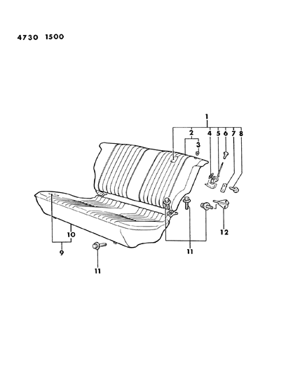 1984 Dodge Colt Rear Seat Diagram 2 - Thumbnail
