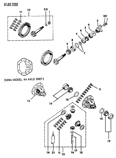 1986 Jeep Comanche Differential & Gears Diagram 4 - Thumbnail