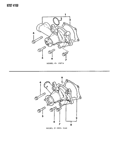 1989 Dodge Ram 50 Water Pump Diagram 1 - Thumbnail
