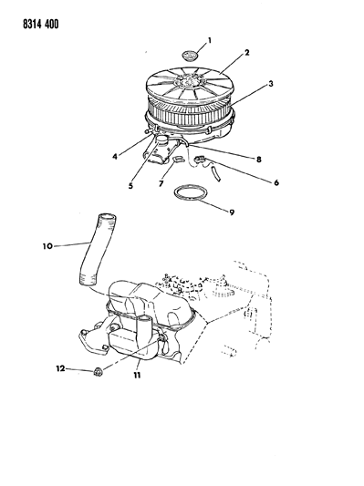 1988 Dodge Ram Wagon Air Cleaner Diagram 1 - Thumbnail