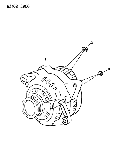 1993 Chrysler LeBaron GTC Alternator & Pulley Diagram