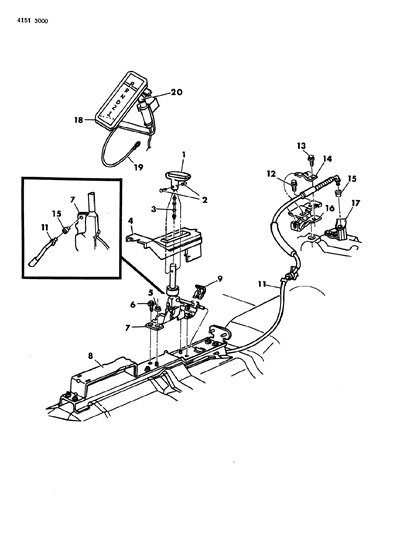 1984 Chrysler Laser Controls, Gearshift, Floor Shaft Diagram 2 - Thumbnail
