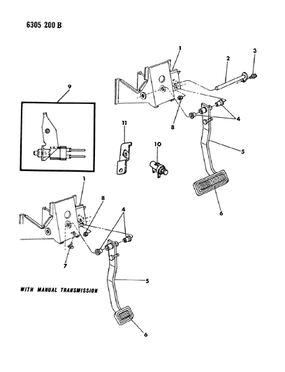 1987 Dodge D150 Brake Pedal Diagram