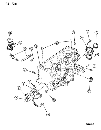 1994 Chrysler Town & Country Plug Core 1.625 Diameter Cylinder Block Drain Diagram for 4556022