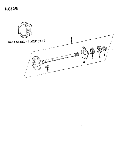 1990 Jeep Wrangler Shaft - Rear Axle Diagram 2 - Thumbnail