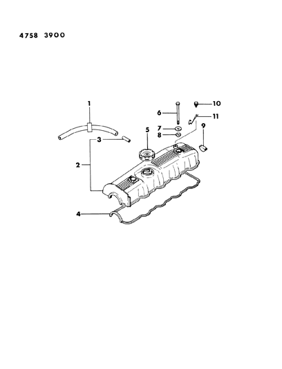 1984 Dodge Ram 50 Rocker Cover Diagram 1 - Thumbnail