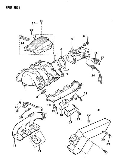 1992 Dodge Monaco Manifold Gasket Diagram for T7777646