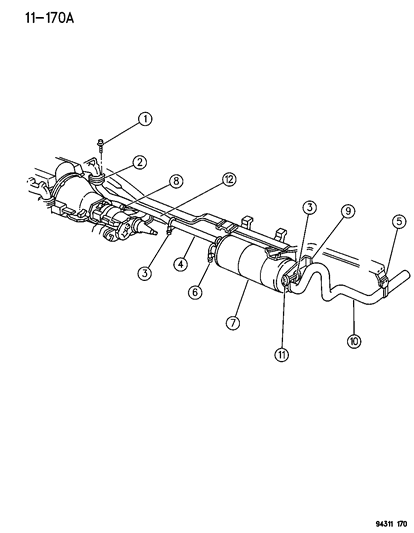 1994 Dodge Ram 1500 Rear Mount Upper Bracket Diagram for 52058622
