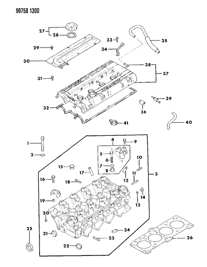 1990 Dodge Colt Cylinder Head Diagram 2 - Thumbnail