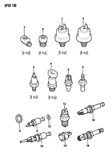 1992 Dodge Monaco Switches & Sending Units Diagram 2 - Thumbnail
