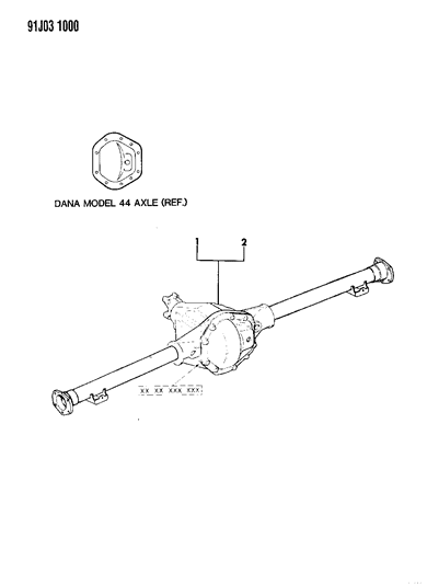 1992 Jeep Comanche Axle Assembly, Rear Diagram 2 - Thumbnail